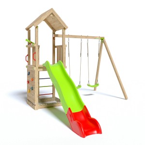 Trigano Spielturm Smart Xplorer mit Rutsche, Schaukel und Kletterwand.