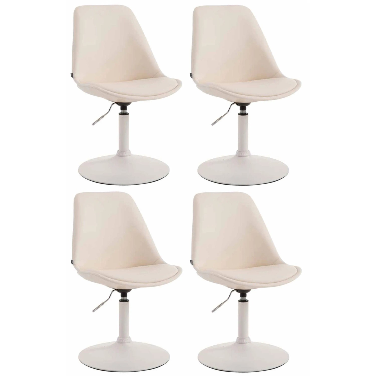 CLP 4er Set Esszimmerstühle Maverick Kunstleder Creme/Weiß