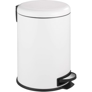 Weißer Wenko Tret-Mülleimer Leman, 20 l, mit Absenkautomatik. Ideal für Bad, Küche und Haushalt.