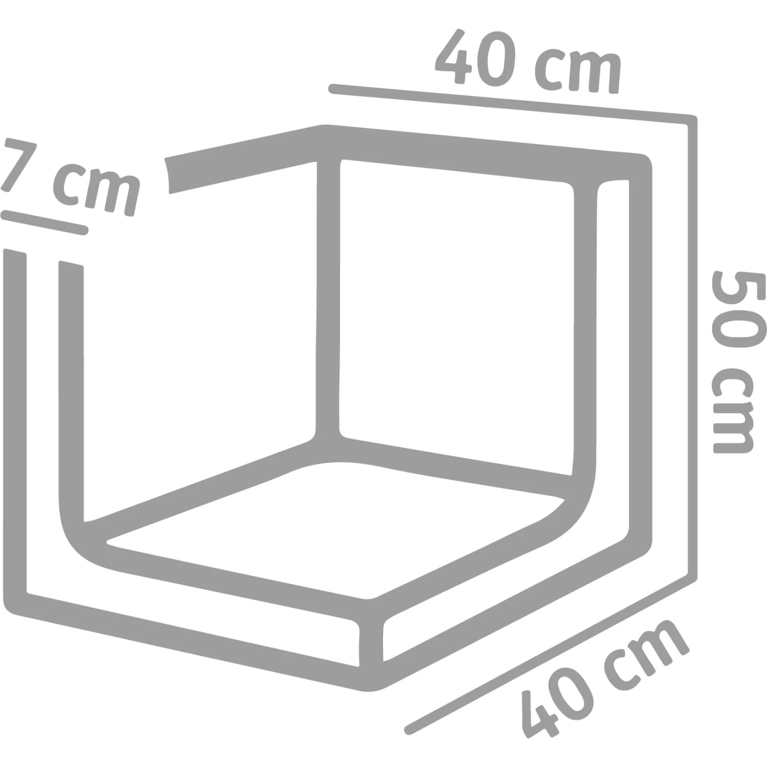 Diephaus L-Stein Ecke, unbewehrt, grau, 50x40x40x7 cm, für Mauersysteme.