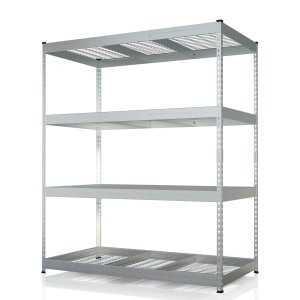 Floordirekt Schwerlastregal Yukon Rivet 4 Böden Verzinkt 160 x 150 x 80 cm