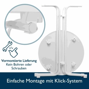 Beautissu Sylt Stehtisch ø 80cm Weiß mit Stella Stehtischhusse ø 80cm Weiß