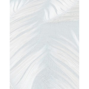 Erismann Vliestapete Aurora Trace hellblau mit Feder-Design und Glitzer-Effekt.