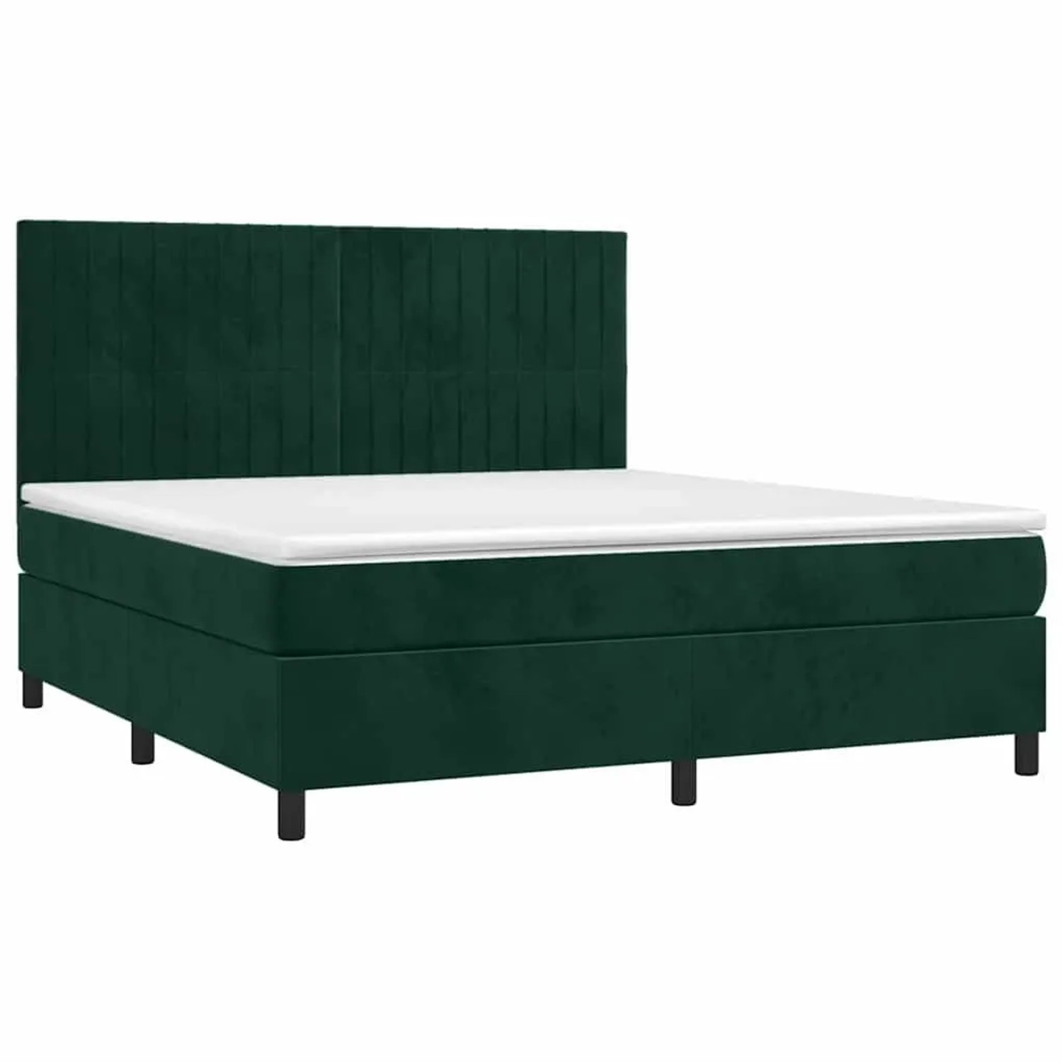 vidaXL Boxspringbett mit Matratze & LED Dunkelgrün 160x200 cm Samt 3136254 günstig online kaufen