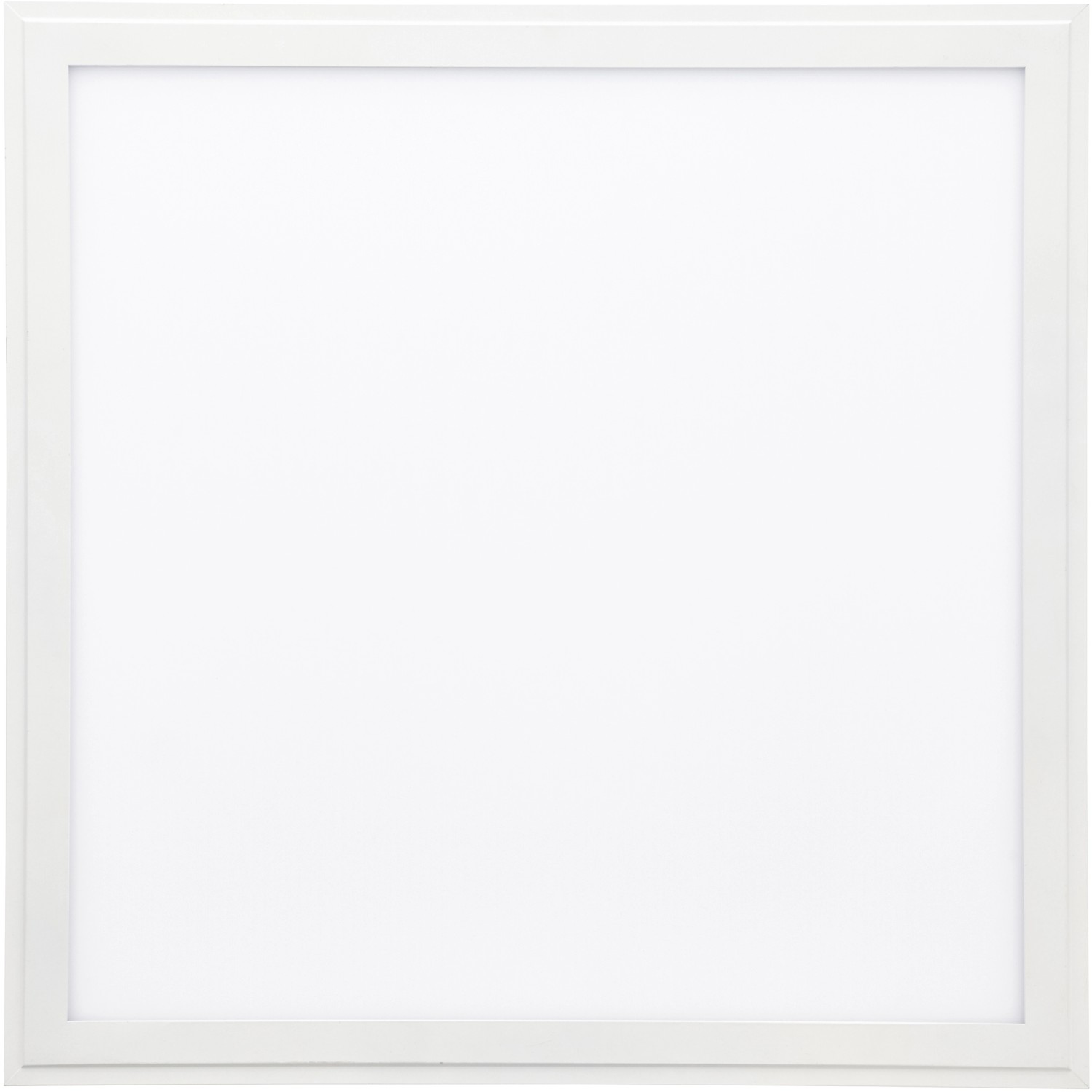 Quadratisches, weißes LED-Panel Abie 40x40 cm mit RGB-Farbsteuerung für Deckenmontage.