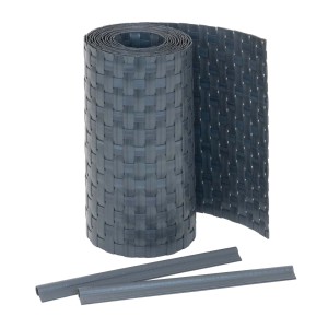 Anthrazit Jardinion Sichtschutzstreifen (250cm) mit Clips für Zaunbau & Sichtschutz.