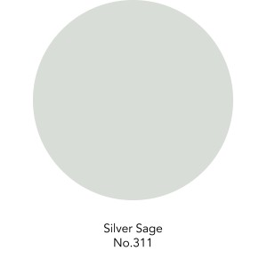 ELLE DECORATION Wandfarbe Silver Sage No. 311, matte, gräulich-silberne Farbe.