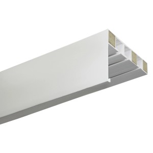 Gardinia Vorhangschiene P2Ü, 180 cm, Weiß, für 3 Gardinenläufe, geeignet zur Deckenmontage.