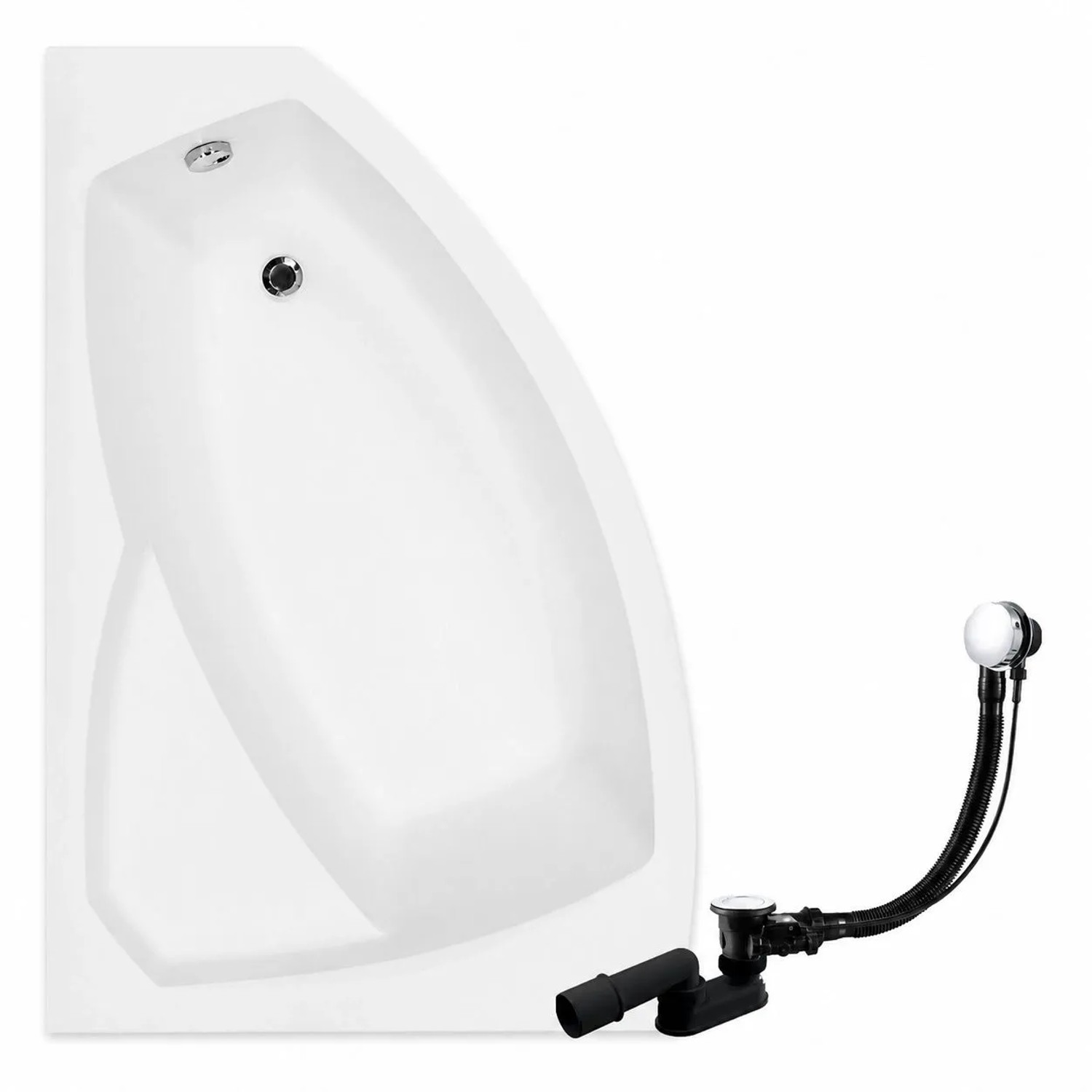 KOLMAN Badewanne Eckwanne 160 x 100 Cm Links Inkl. Ablauf Und Füße