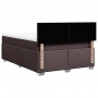 Boxspringbett dunkelbraun (160x200 cm) mit Matratze und Kopfteil.