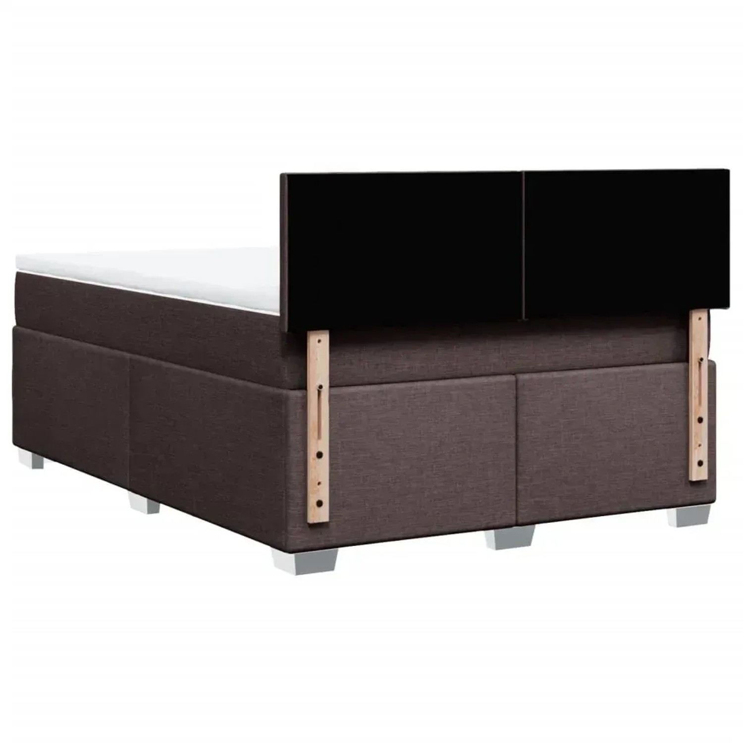 Boxspringbett dunkelbraun (160x200 cm) mit Matratze und Kopfteil.