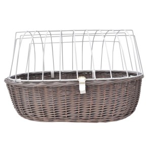 Aumüller Fahrrad-Tierkorb mit Halter Steuerkopfmontage Vorne Vintage Grau