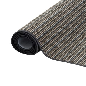 Gerollter, anthrazitfarbener Snapstyle Streifenberber Teppich Marta, 200x250cm.
