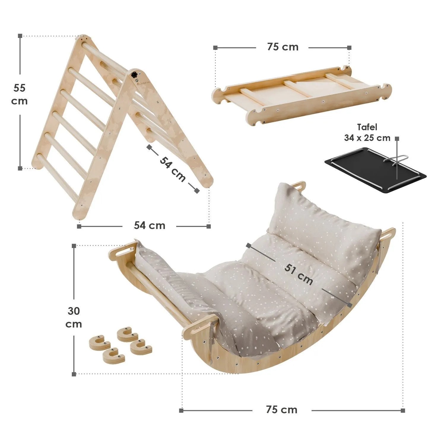 Juskys Kletterdreieck Movario mit Kissen 80x50cm Klein_10