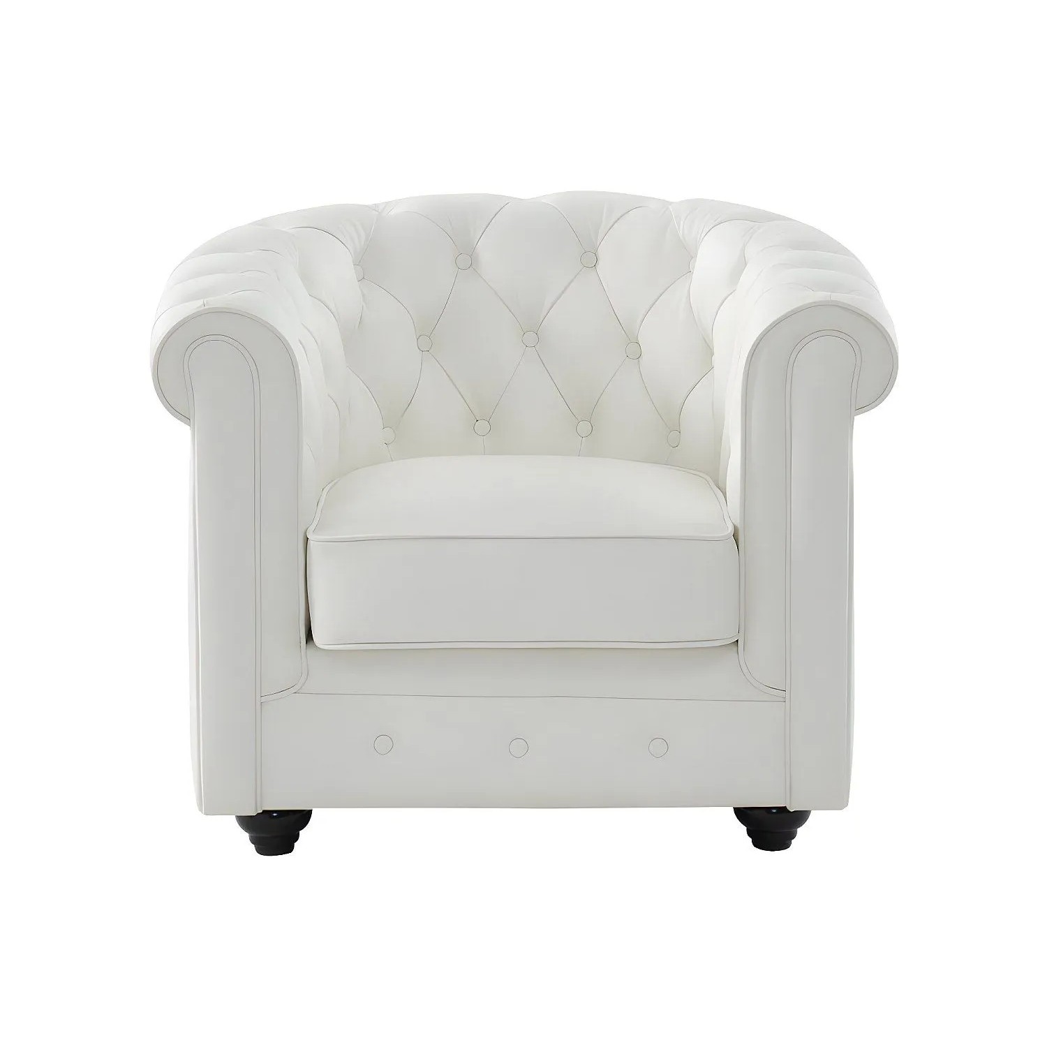 Vente-unique Sessel Mit Gerader Rückenlehne Chesterfield Weiß 82 cm