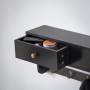 Schwarze SoBuy Wandgarderobe mit 2 Schubladen, 5 Haken und geöffneter Schublade.