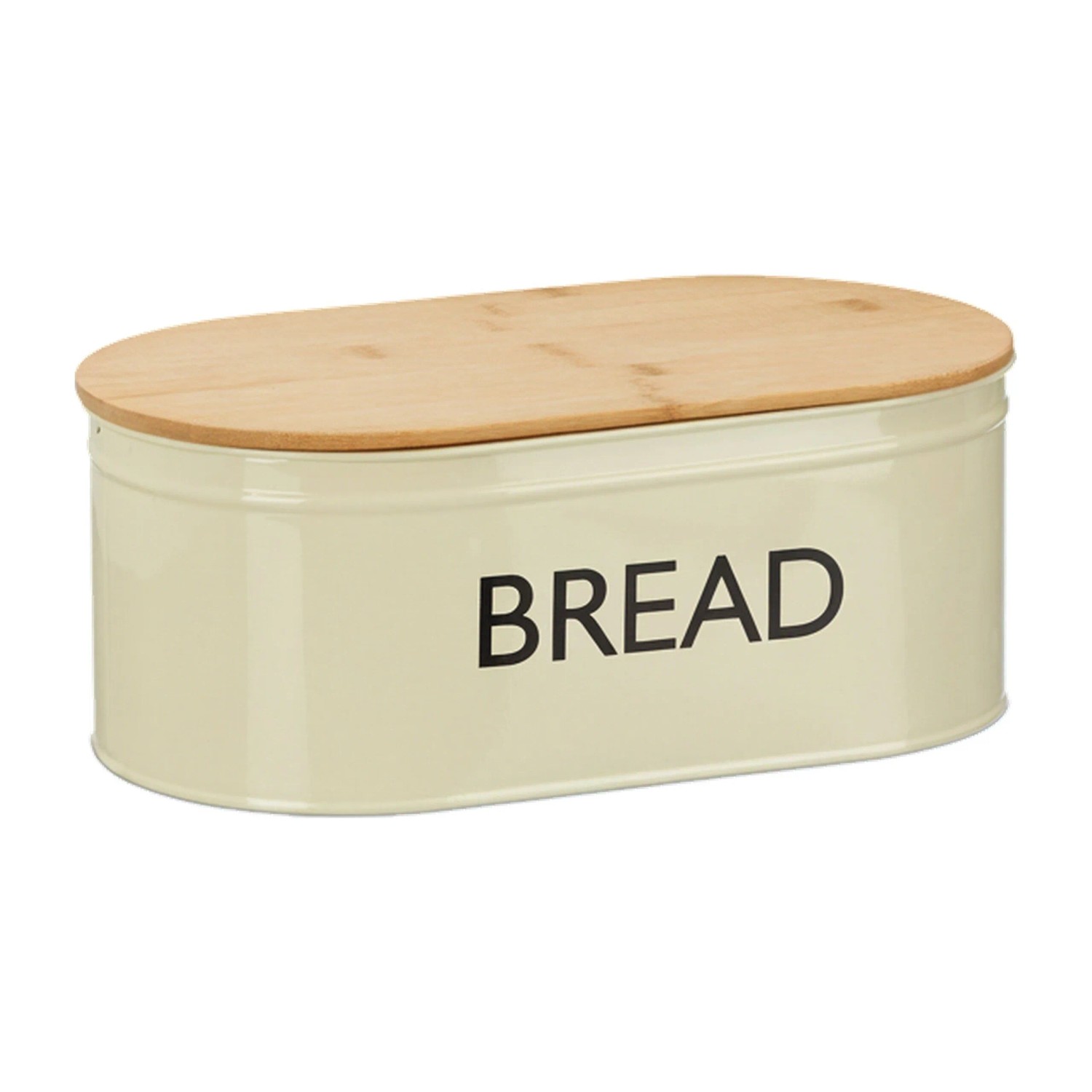 Relaxdays Brotkasten Metall Bambus Natur Mit Deckel 36 cm x 20 cm x 14 cm 1 kg