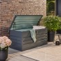 Home Deluxe Megabox XL: Metall Aufbewahrungsbox, 400L, anthrazitgrau, wetterfest und abschließbar.