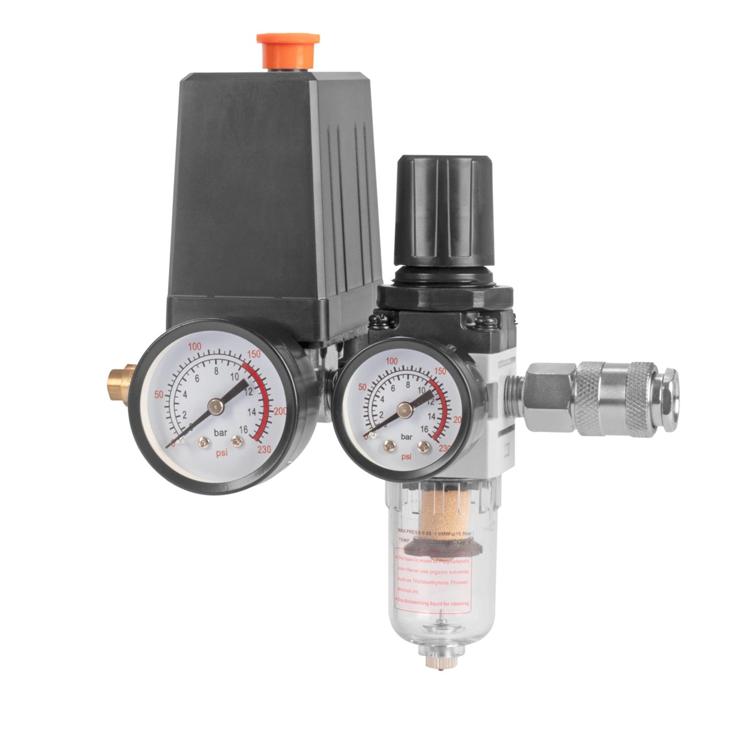 STAHLWERK Druckschalter 0-10 Bar Druckregler mit Manometer für Kompressoren günstig online kaufen