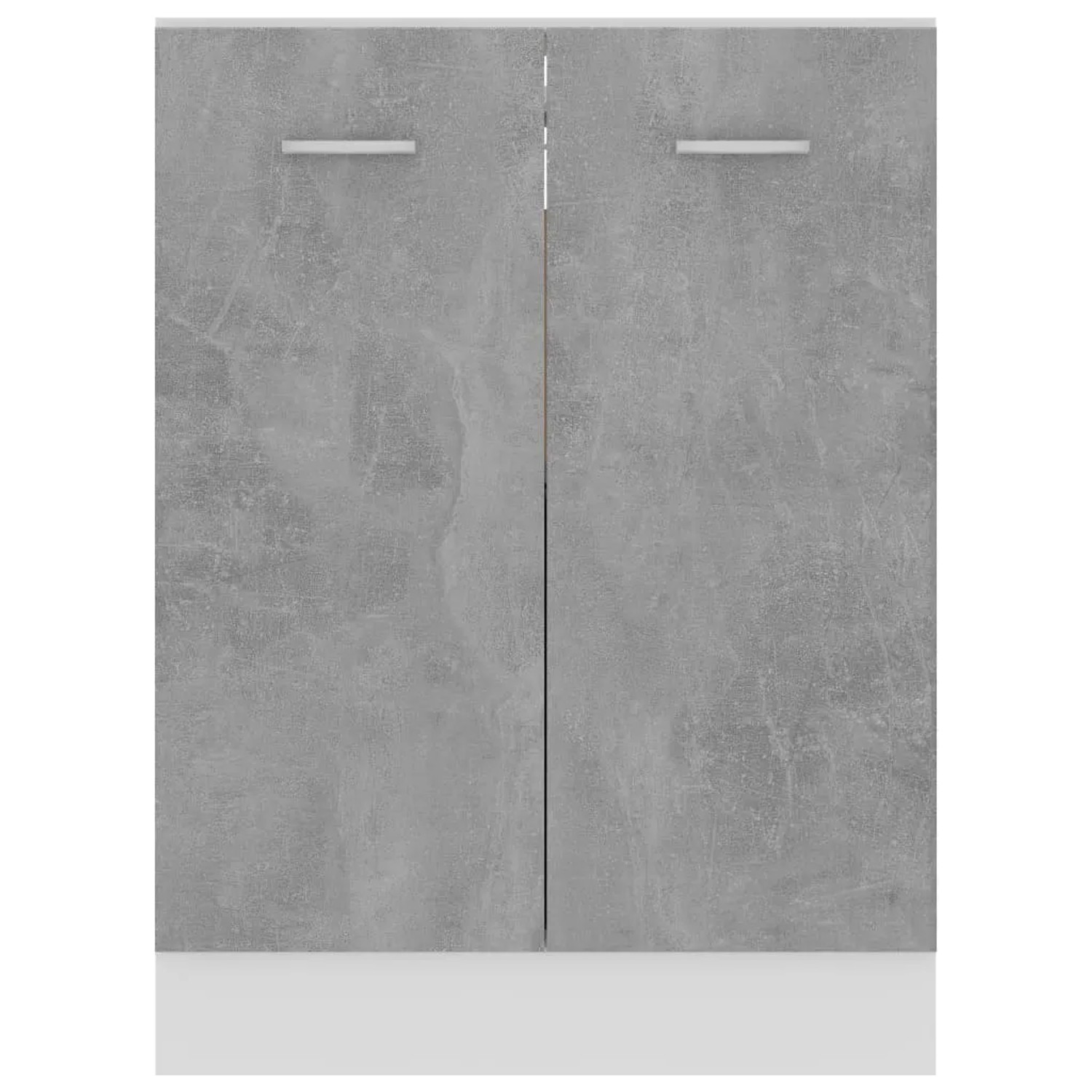 vidaXL Unterschrank, Betongrau, 60x46x81,5 cm, Holzwerkstoff, mit zwei Türen und Griffen.