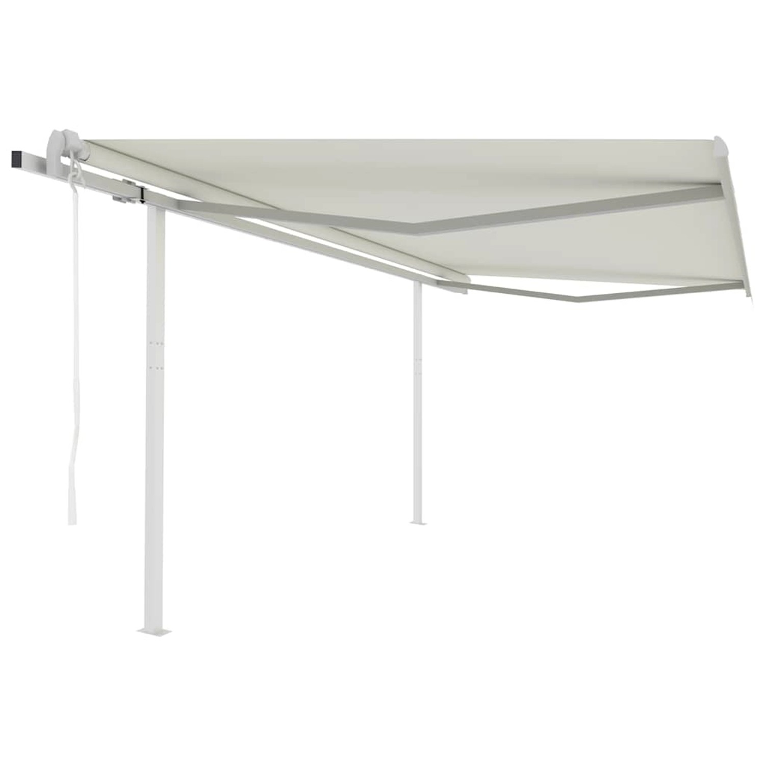 furnicato Markise Automatisch Einziehbar mit Pfosten 4x3 m Creme günstig online kaufen