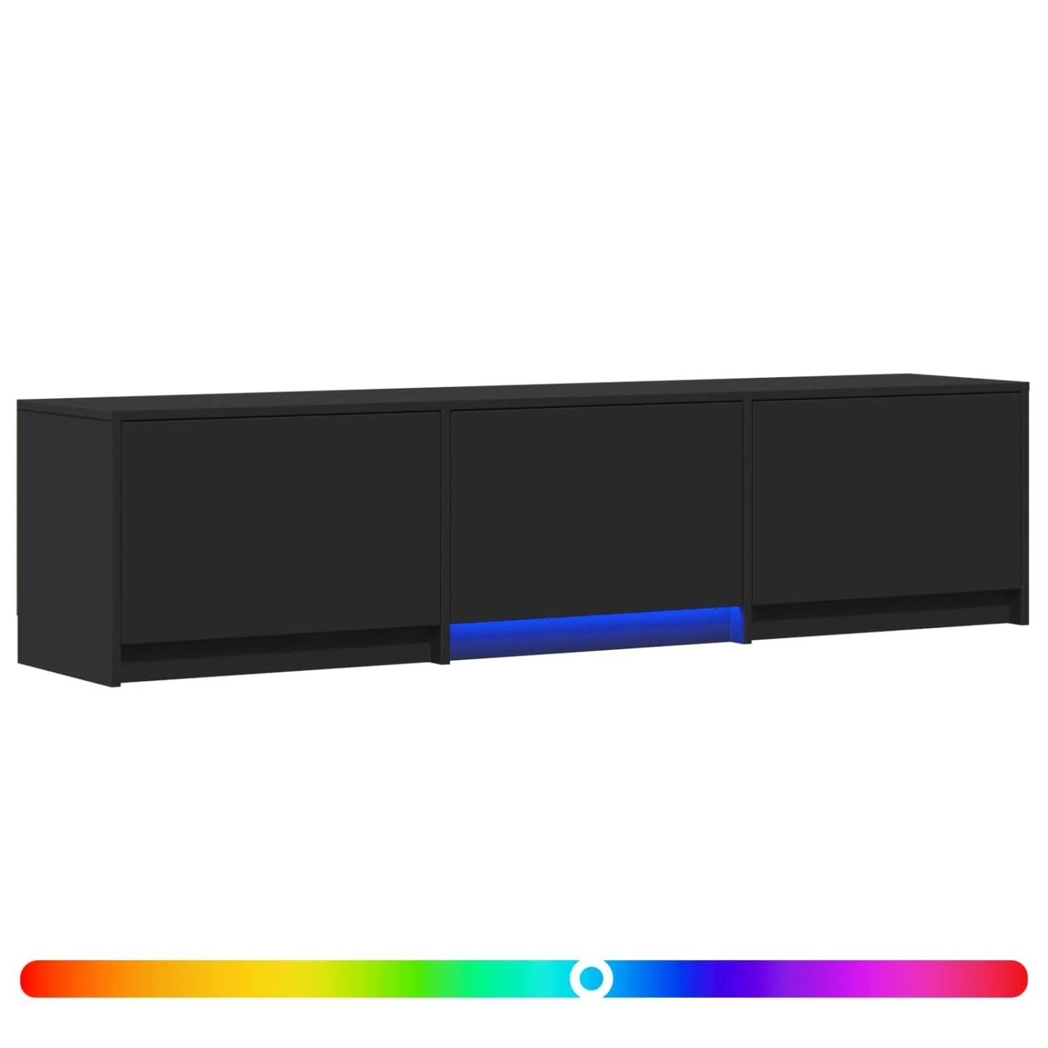 vidaXL Fernsehschrank mit LED Schwarz 165 x 34 x 40 cm Holzwerkstoff 3418717