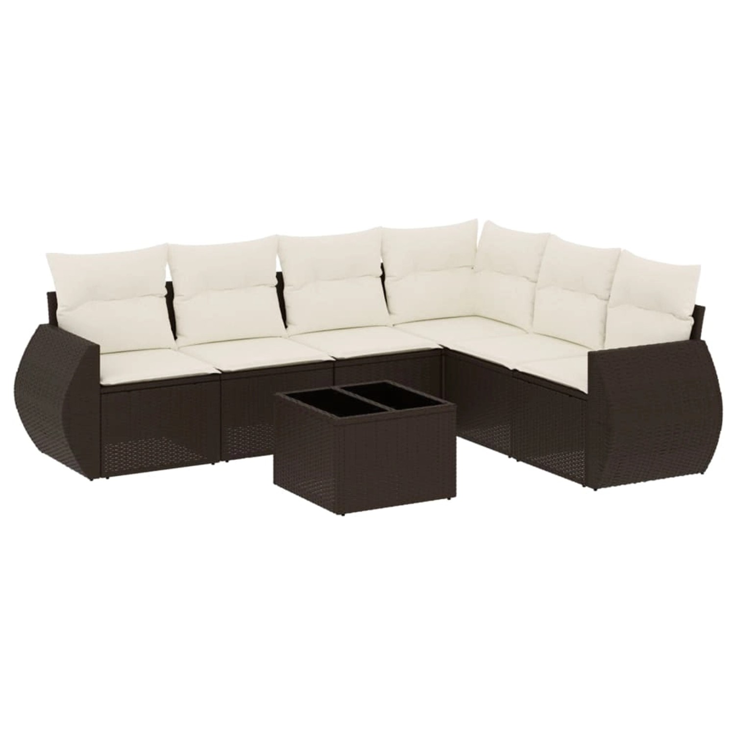 vidaXL 7-Tlg Garten-Sofagarnitur mit Kissen Braun Poly Rattan 3253760 günstig online kaufen