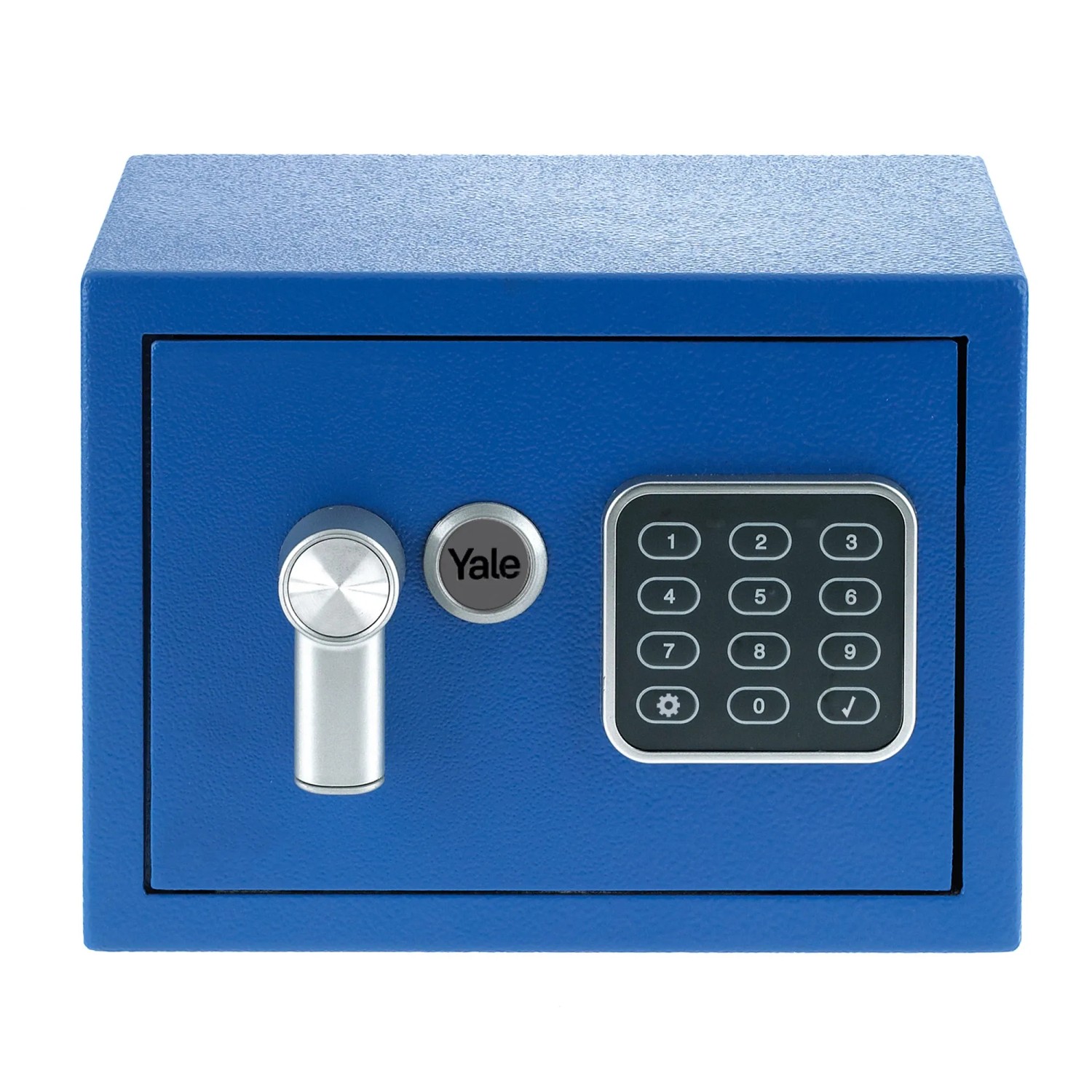 Blauer Yale Tresor Value Safe XS mit Zahlencode, 3,8 l Volumen.