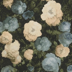Bricoflor Vliestapete mit Blumenmuster in Blau, Grün und Weiß für Wohn- und Schlafzimmer.