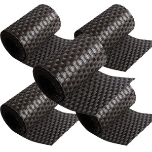 NYVI Polyrattan Sichtschutzstreifen, 5 Rollen, dunkelbraun, für Doppelstabmattenzäune.