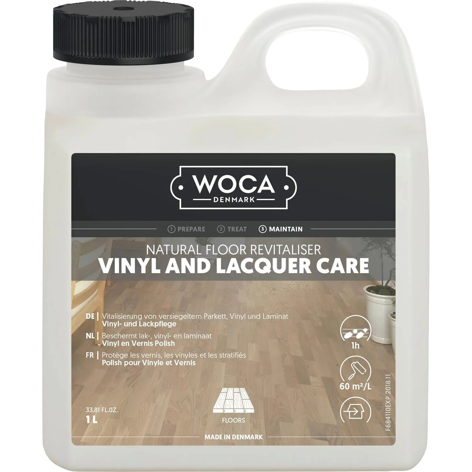 Woca Holzbodenpflege 3in1 Parkett Pflege Laminat & Vinyl Extra Schutz für die Oberfläche 1, Natur
