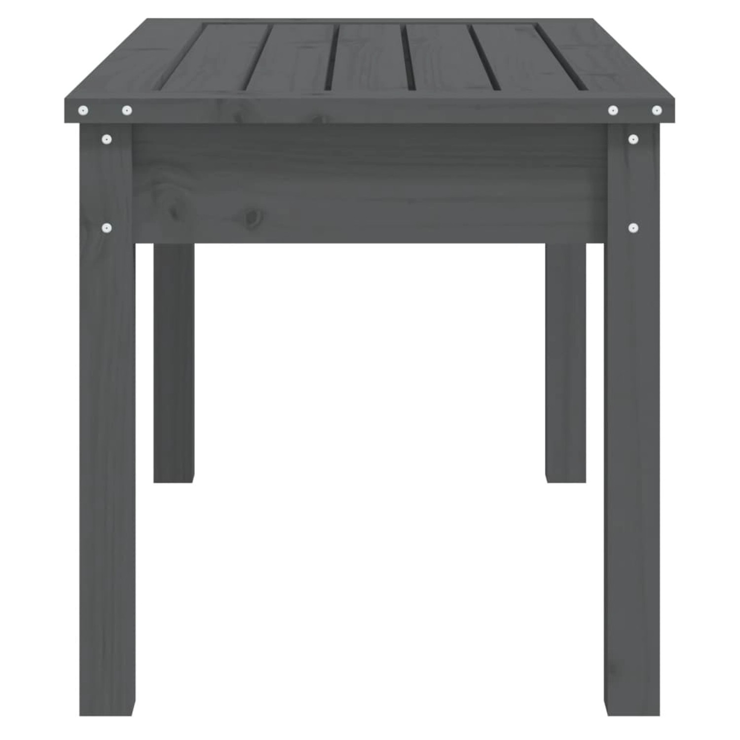 Graue VidaXL Gartenbank aus Kiefernholz, 80x44x45 cm, ideal für Garten und Terrasse.
