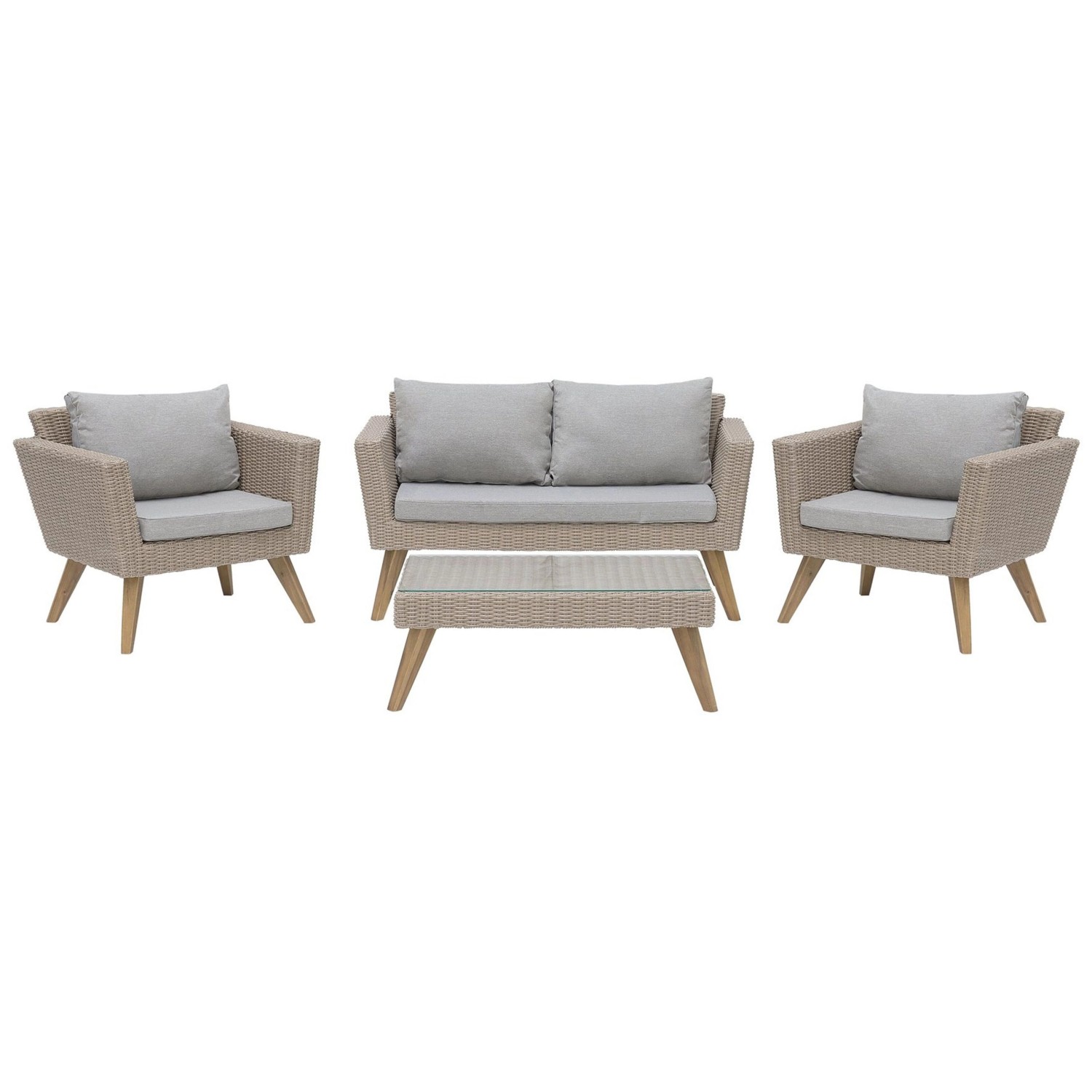 Beliani Sitzgruppe VITTORIA Taupe 70x135x71
