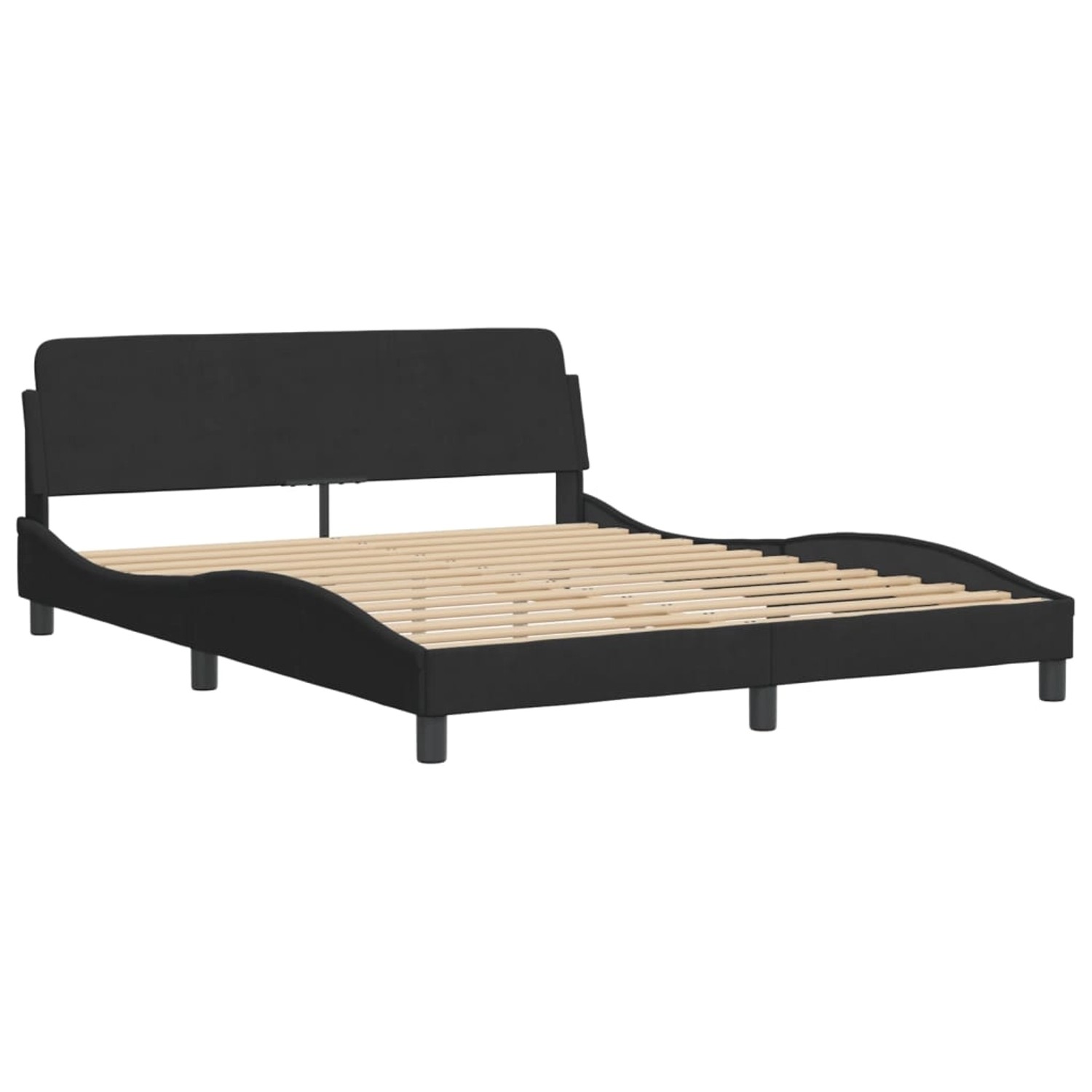 vidaXL Bettgestell mit LED ohne Matratze Schwarz 160x200 cm Samt 3213863 günstig online kaufen