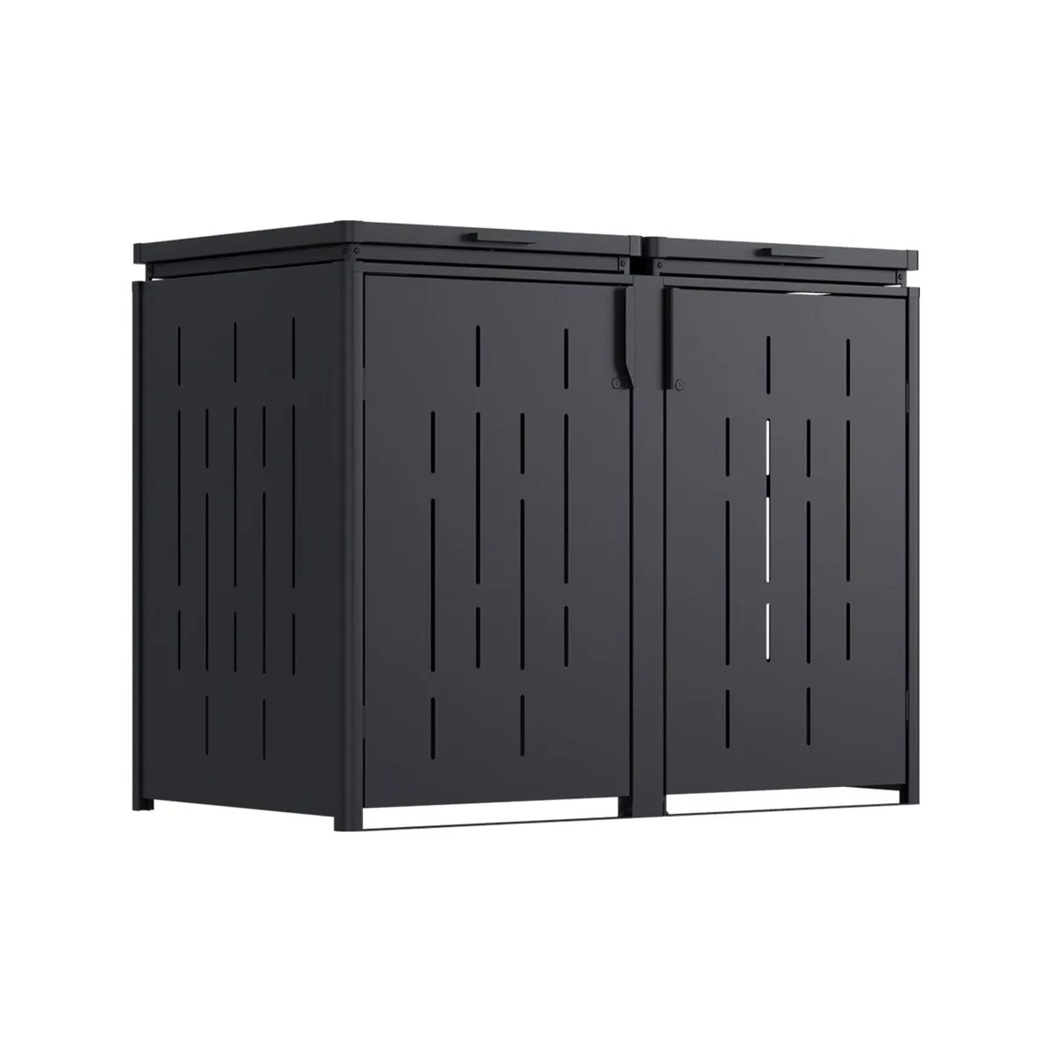 Weide Mülltonnenschrank L 1500L aus Stahl in Anthrazit 150 x 83 x 120cm