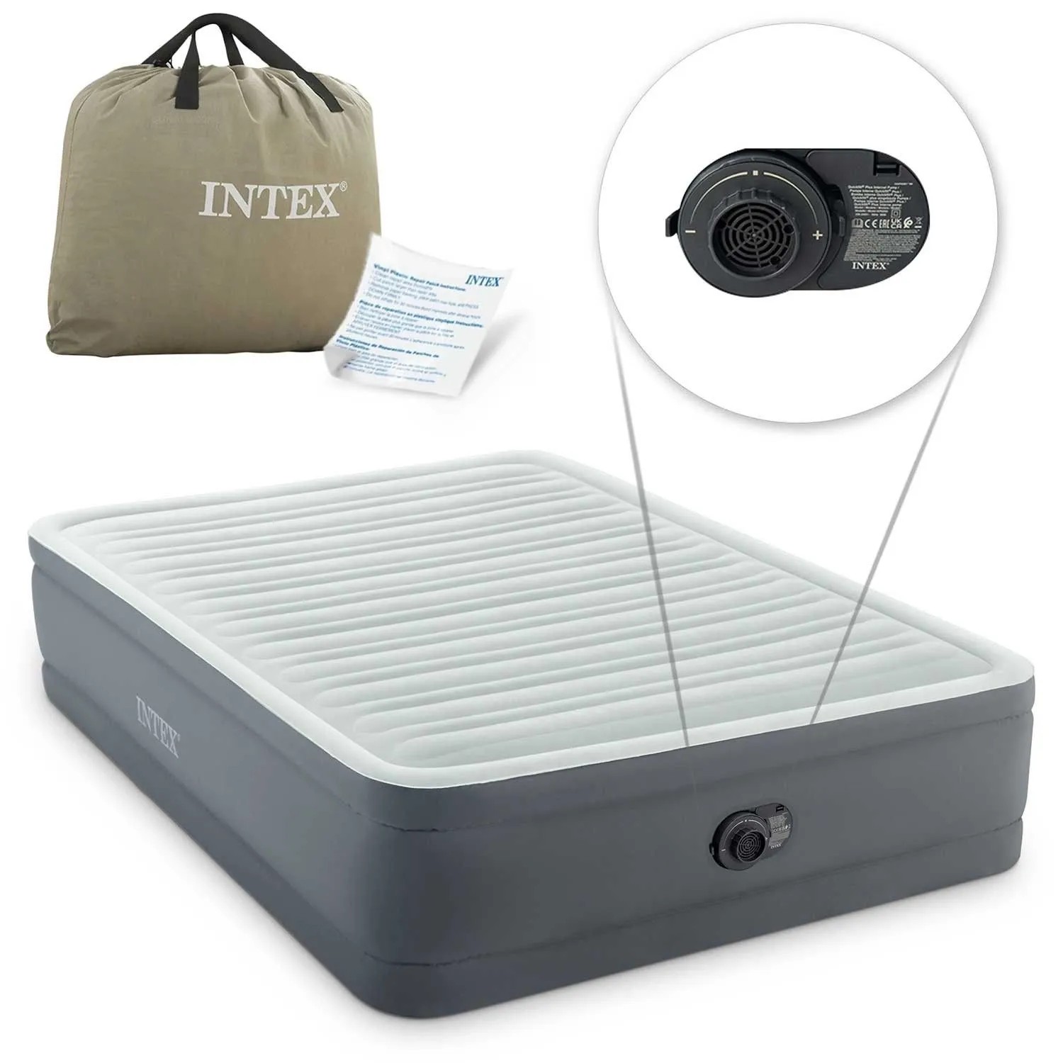 Intex Aufblasbare Matratze 203X152X46 Cm Mit Integrierter Elektrischer Pumpe 64906Nd