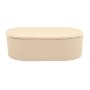 Beige Takeo Box aus Bambusfaser für Badutensilien.