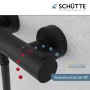 Schütte Thermostat Duscharmatur Los Angeles, schwarz matt, mit Verbrühschutz bei 38°C.