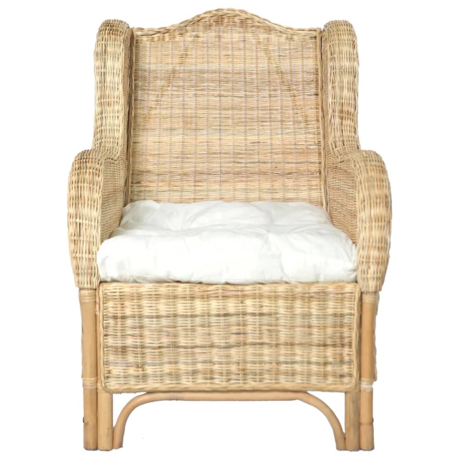Sessel Mit Kissen Natur-rattan Und Leinen günstig online kaufen