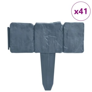 vidaXL Beeteinfassung 41 Stk Kunststoff Stein-Optik 10 m 40917
