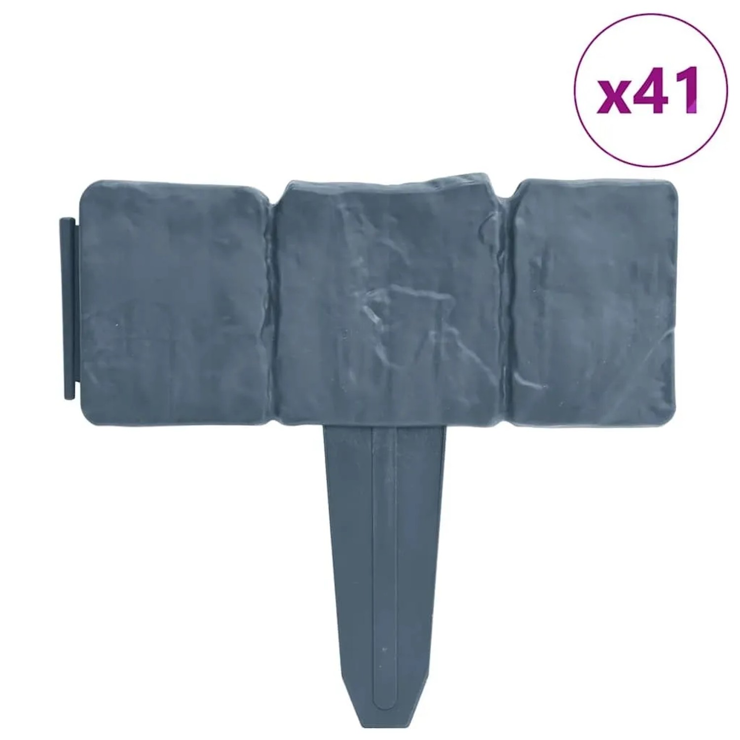 vidaXL Beeteinfassung 41 Stk Kunststoff Stein-Optik 10 m 40917_3