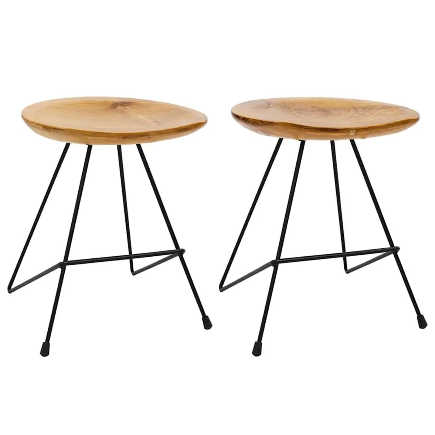 vidaXL Hocker 2 Stk Teak Massivholz 285202