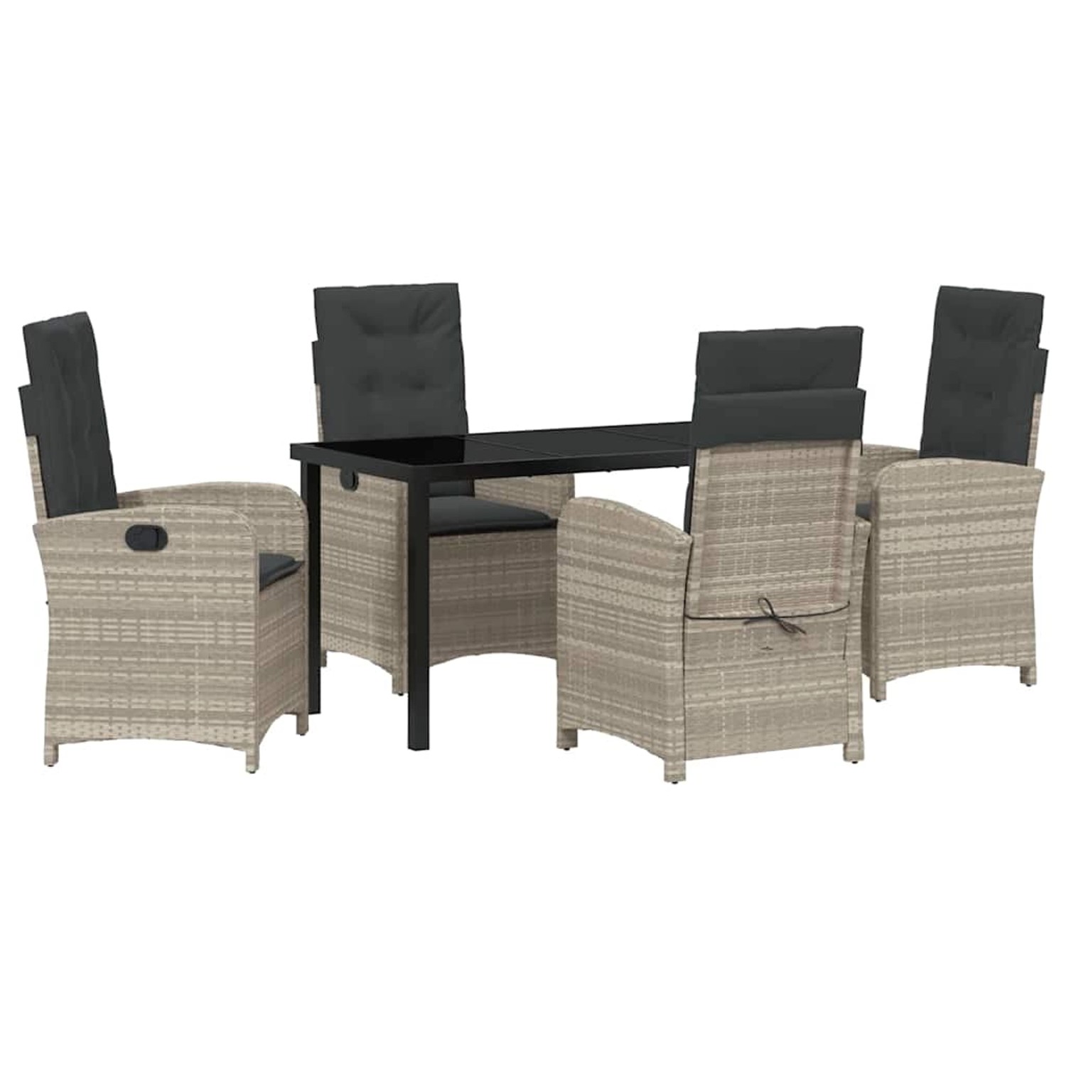 vidaXL Garten Essgruppe 5-Tlg Hellgrau Poly Rattan 3380297 günstig online kaufen