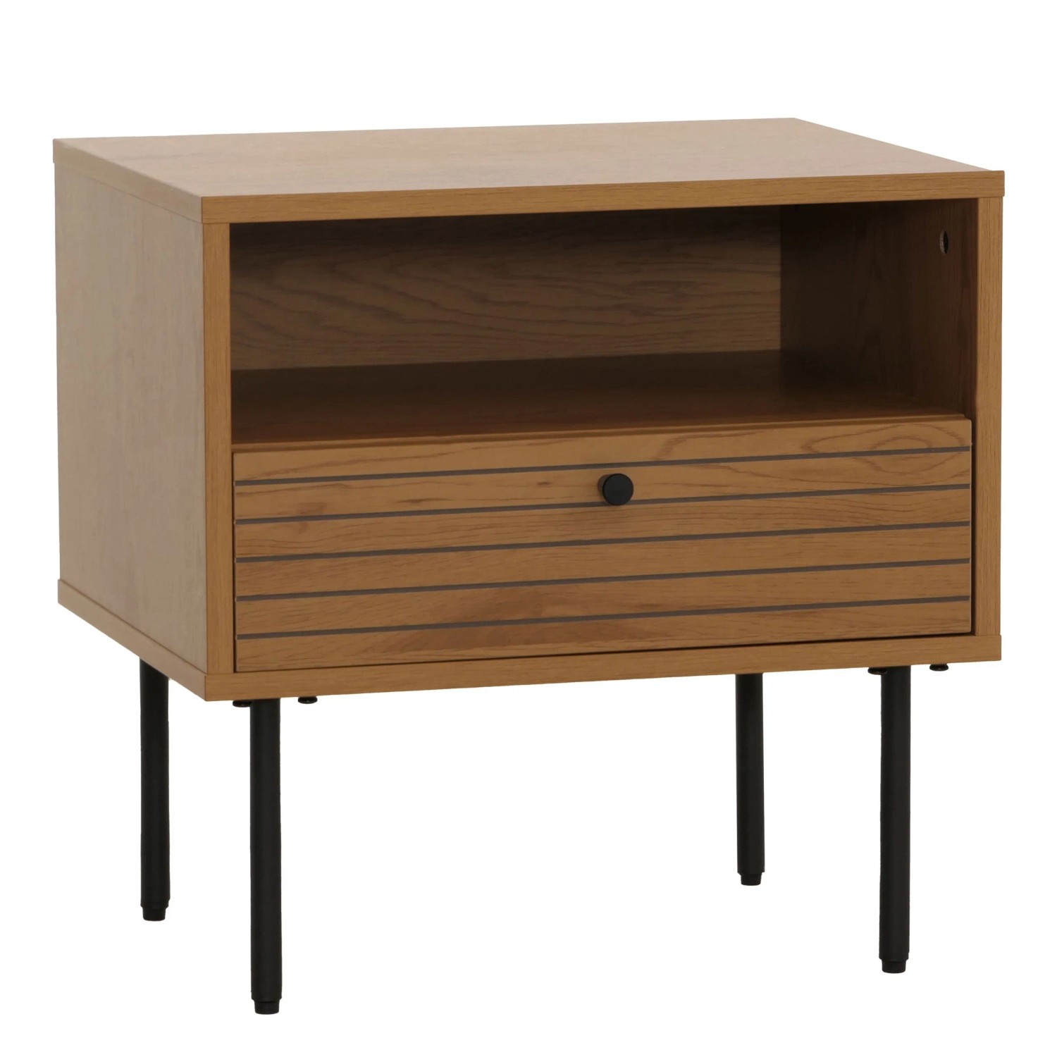 Mcw Nachttisch N78 Skandinavischer Stil Metall Holz Melamin 50x40x50cm Natur