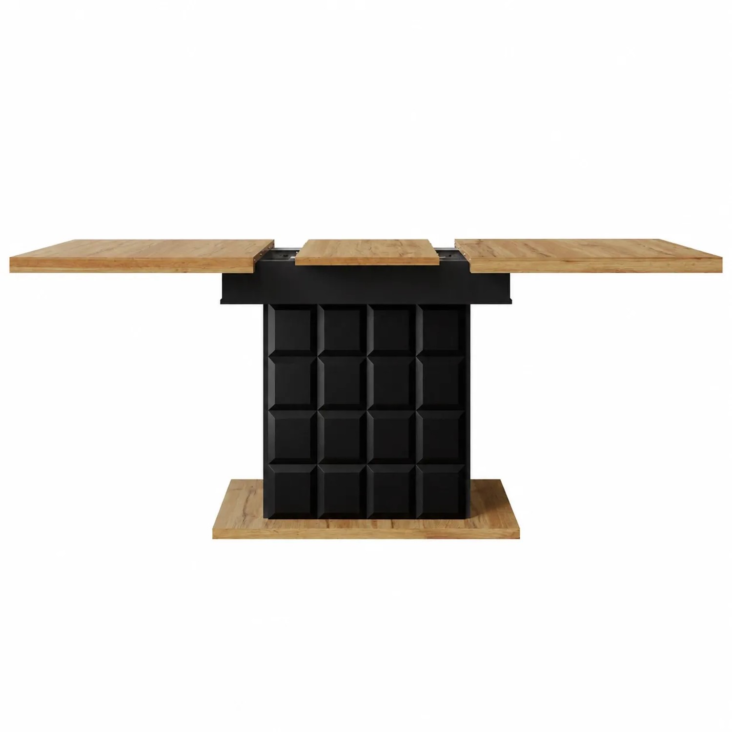 Merax Esstisch 110x140x80 cm Schwarz Ausziehbar Kariertes Muster 4 Bis 6 Personen