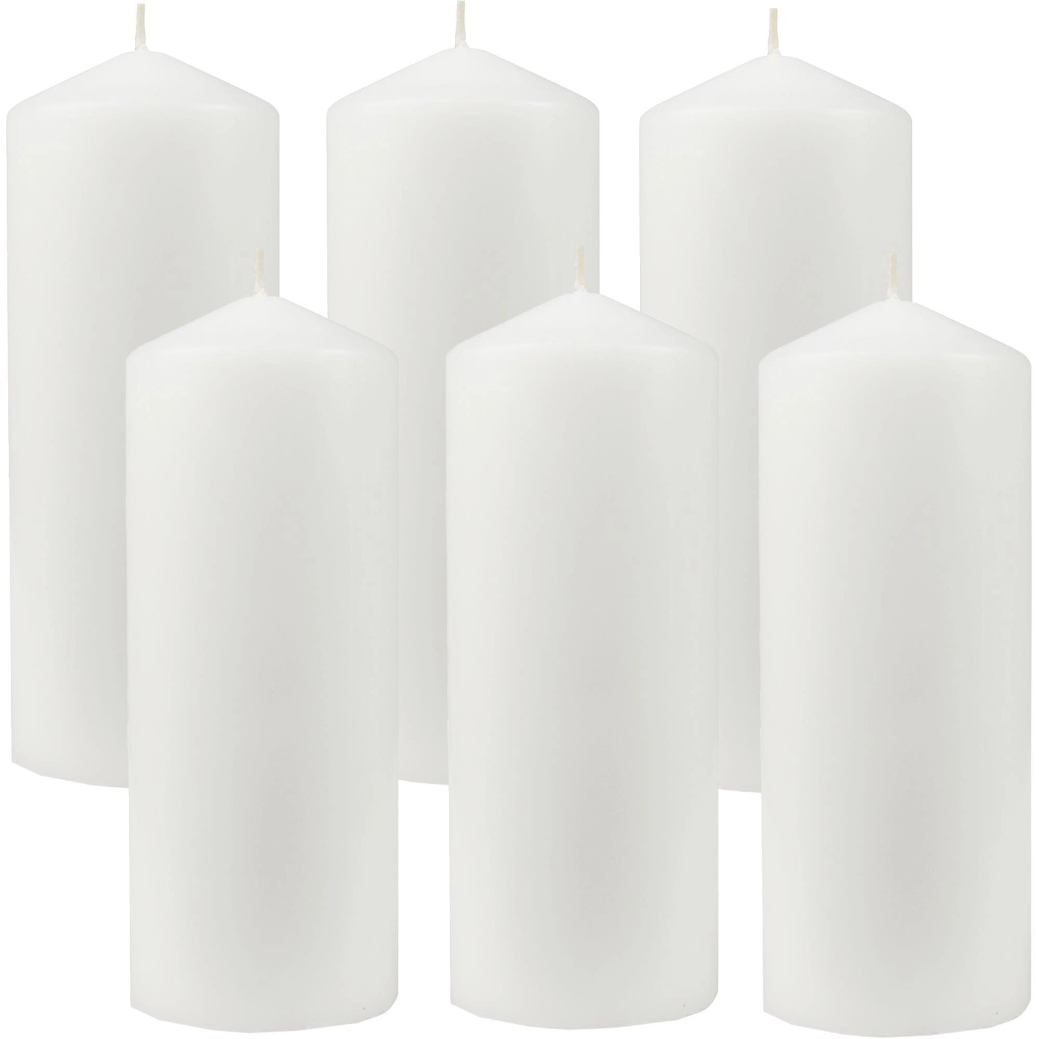 HS Candle Stumpenkerzen Ø6cm 6er Pack Weiß Eis günstig online kaufen