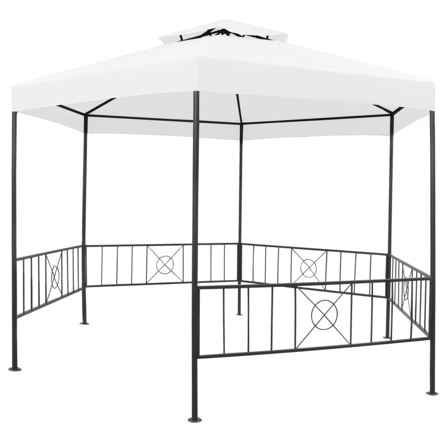 vidaXL Gartenpavillon 323x275x265 cm Weiß 180 g/m2