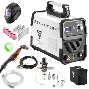 STAHLWERK Plasmaschneider CUT 50 ST IGBT Vollausstattung mit Zubehör und Schweißhelm.