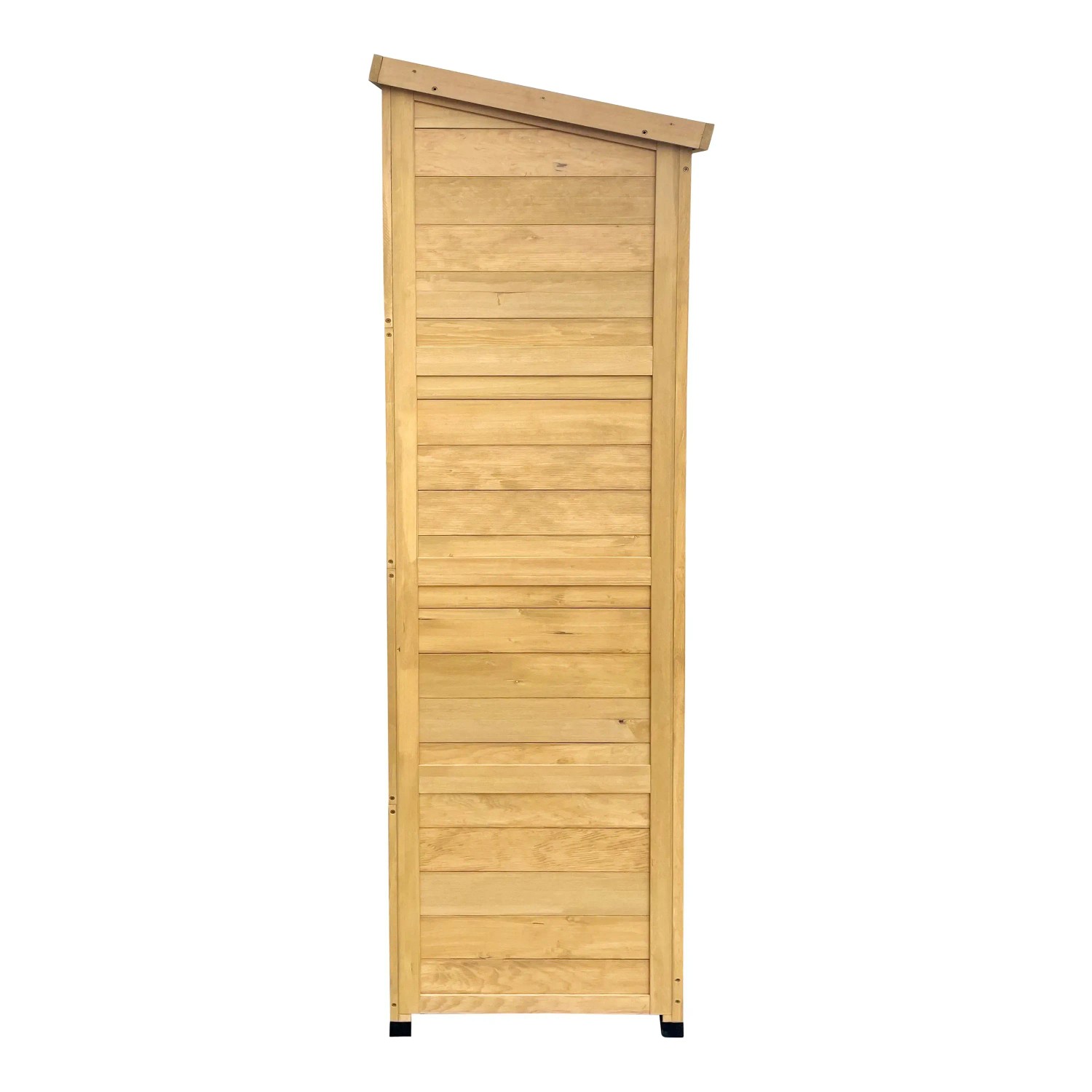 Axi Gartenschrank Hugo aus Holz (FSC®) in Braun, Seitenansicht. Ideal zur Aufbewahrung von Gartengeräten.