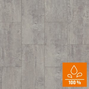 Designboden Binyl Pro in Steinoptik Beton Skatepark mittel, wasserfest und robust.